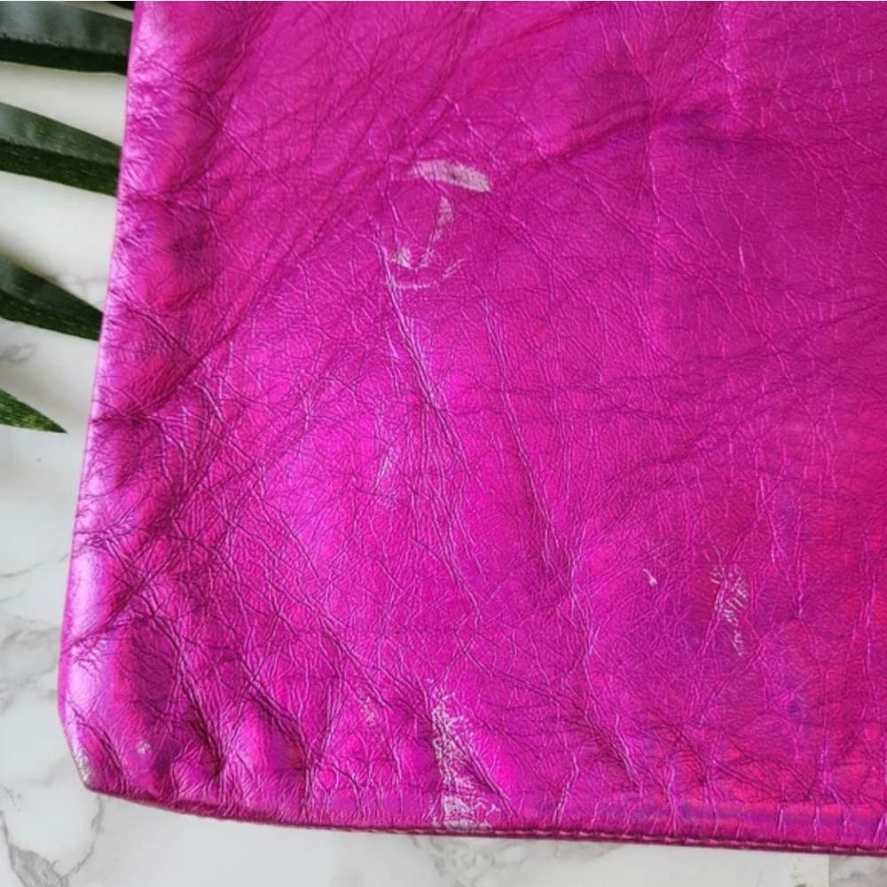 Cabi Metallic Pink Leather Clutch Bag Purse Medium Size - Picture 2 of 4